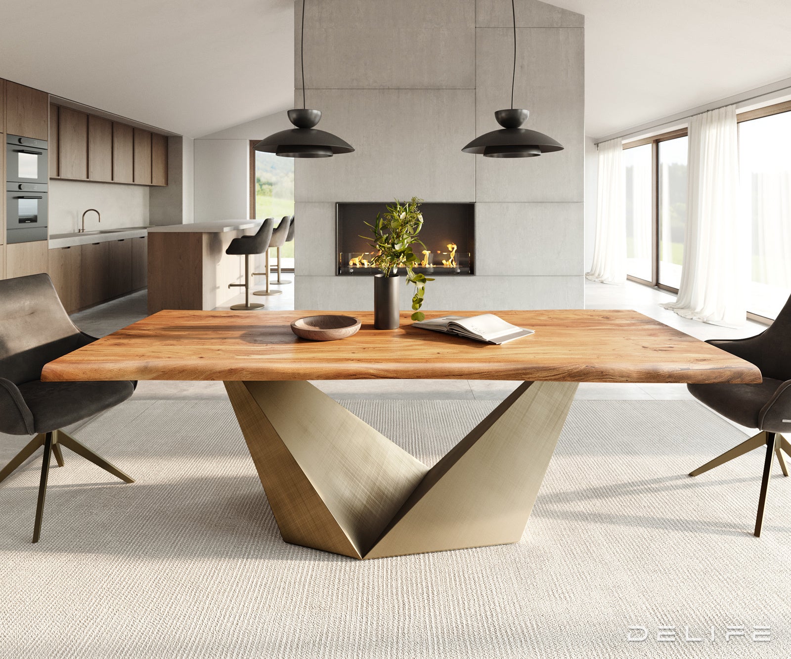 Jedilna miza Rob 240x100cm, Material: Akacija