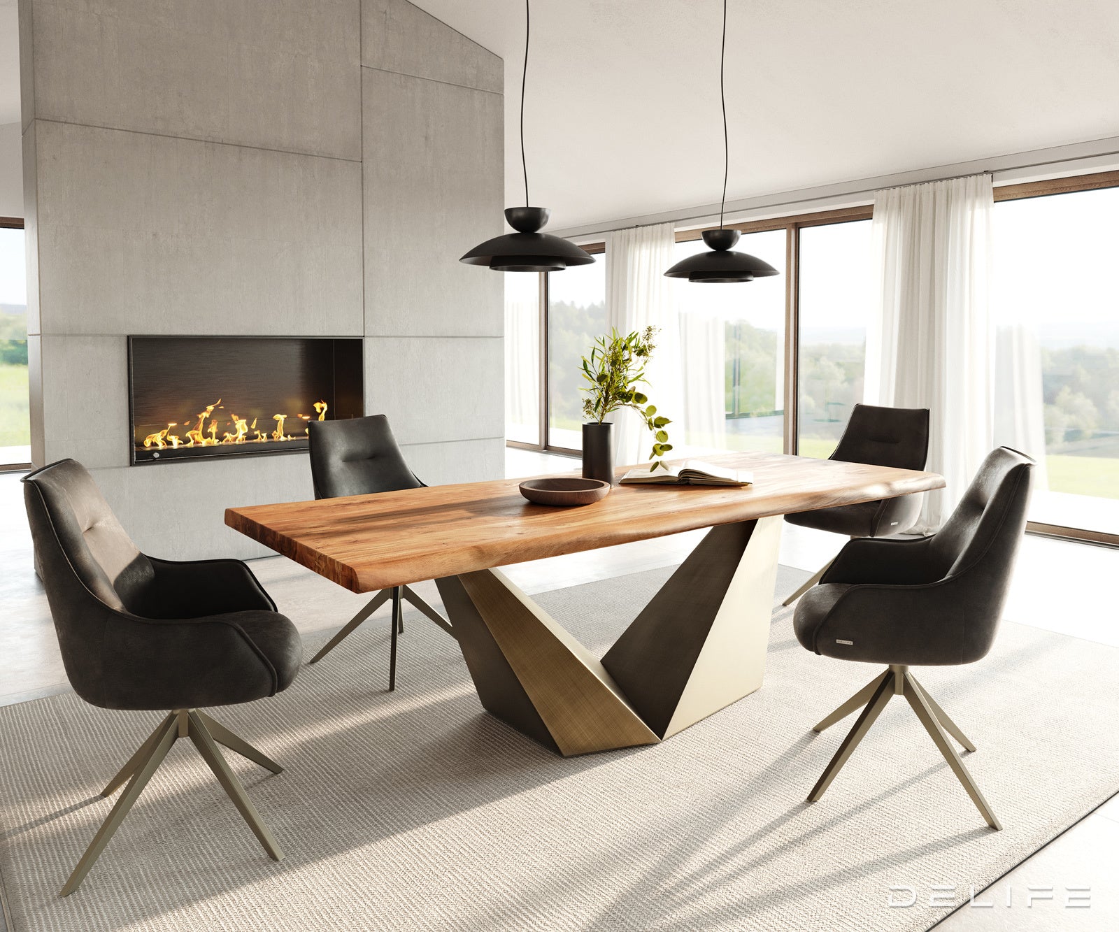 Jedilna miza Rob 240x100cm, Material: Akacija