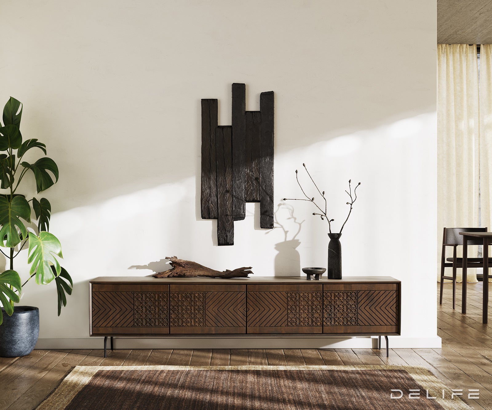 Komoda Manjula 200x35cm, Material: Mango