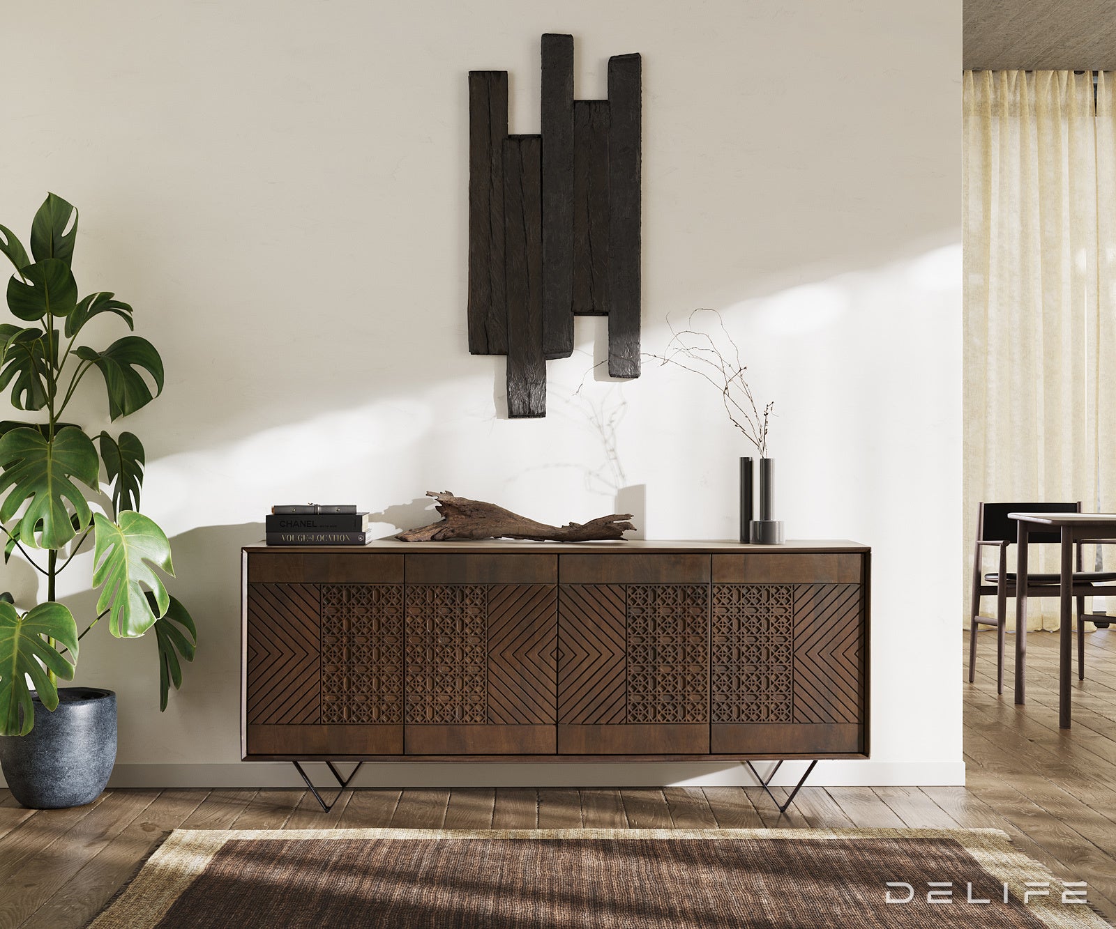 Komoda Manjula 172x40cm, Material: Mango