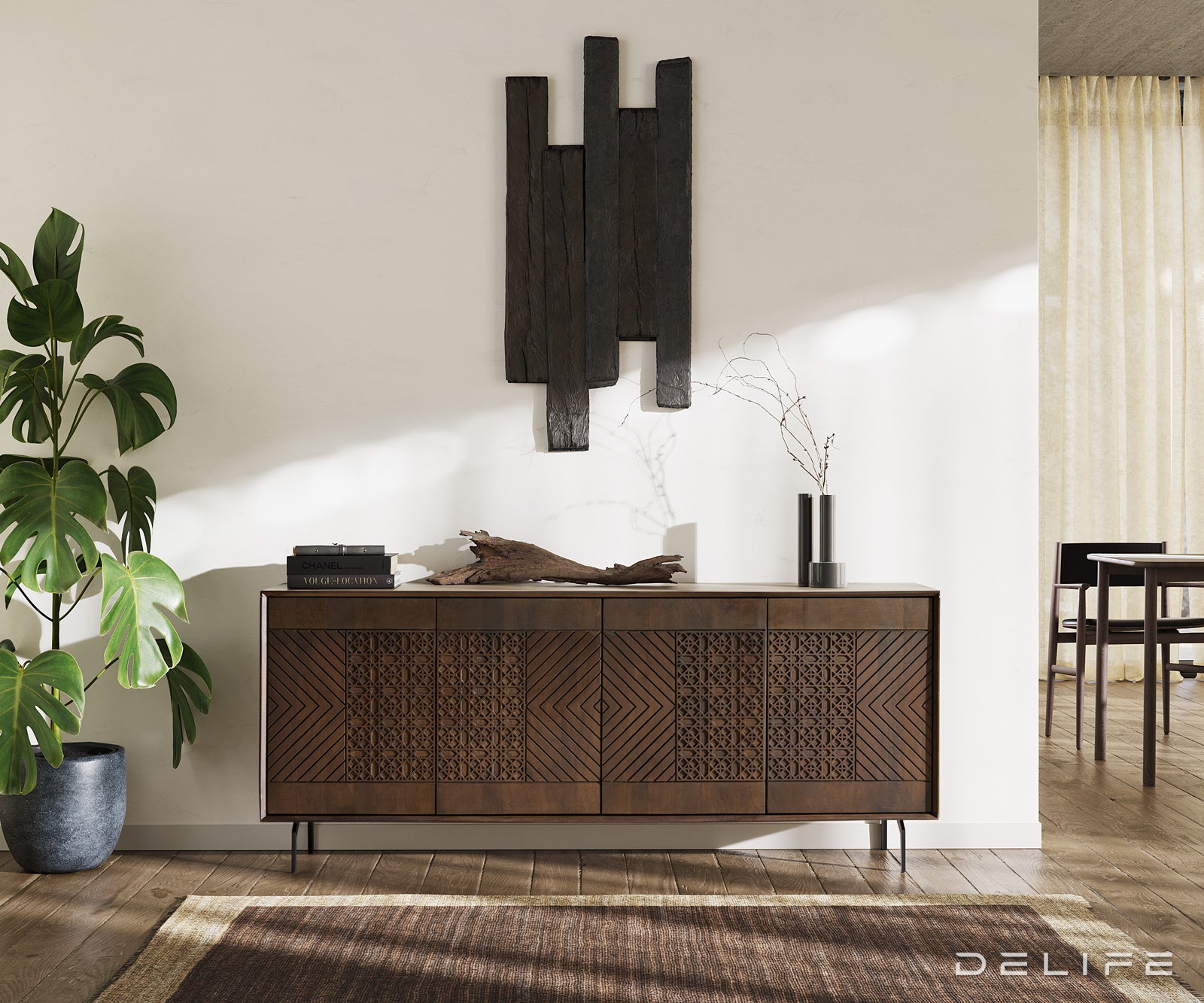 Komoda Manjula 172x40cm, Material: Mango