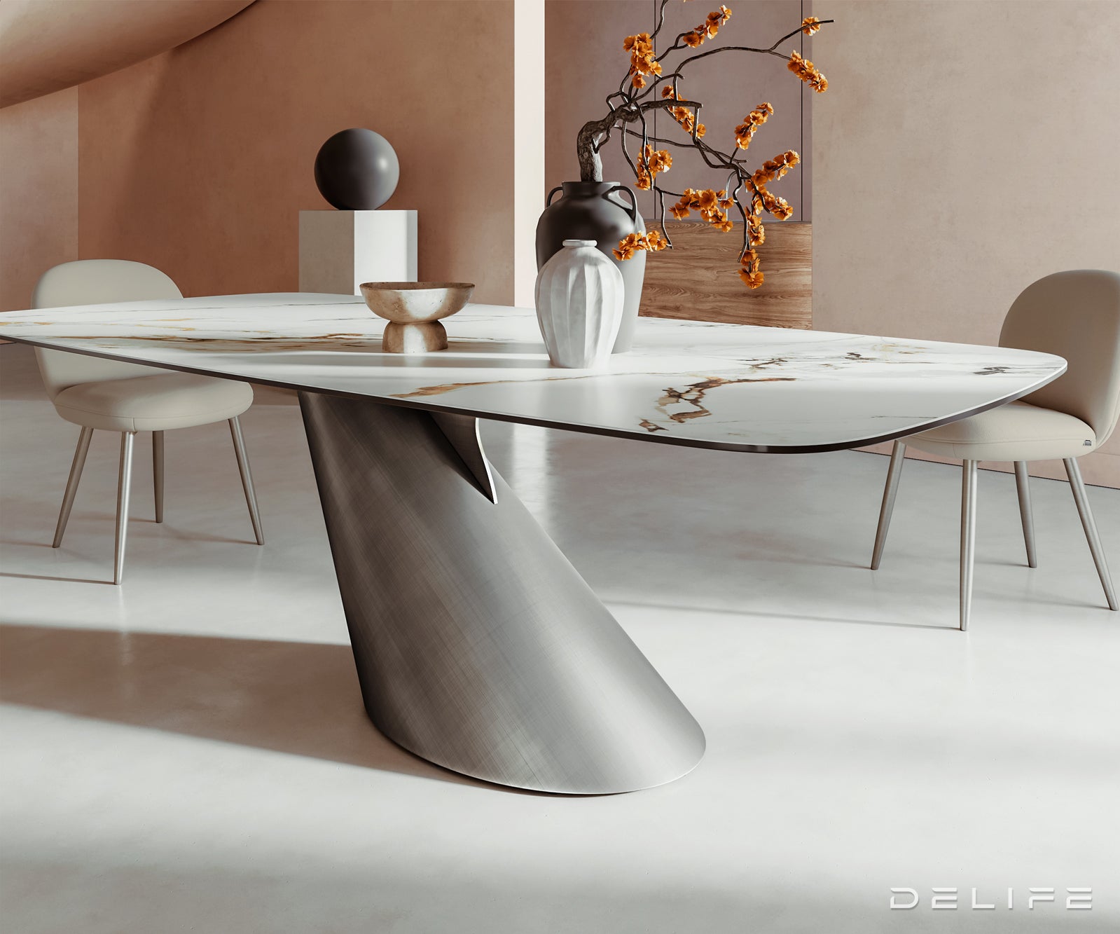 Jedilna miza Edge 240x120cm, Material: Keramika Calacatta Luxe