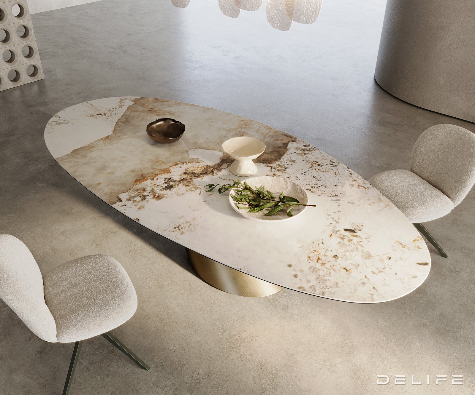Jedilna miza Edge 280x130 cm, material: keramika Minas Melange