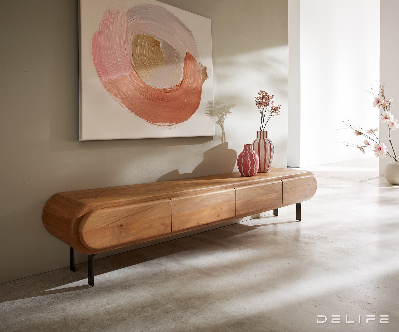 TV omarica Sohara 175x35cm, Material: akacija