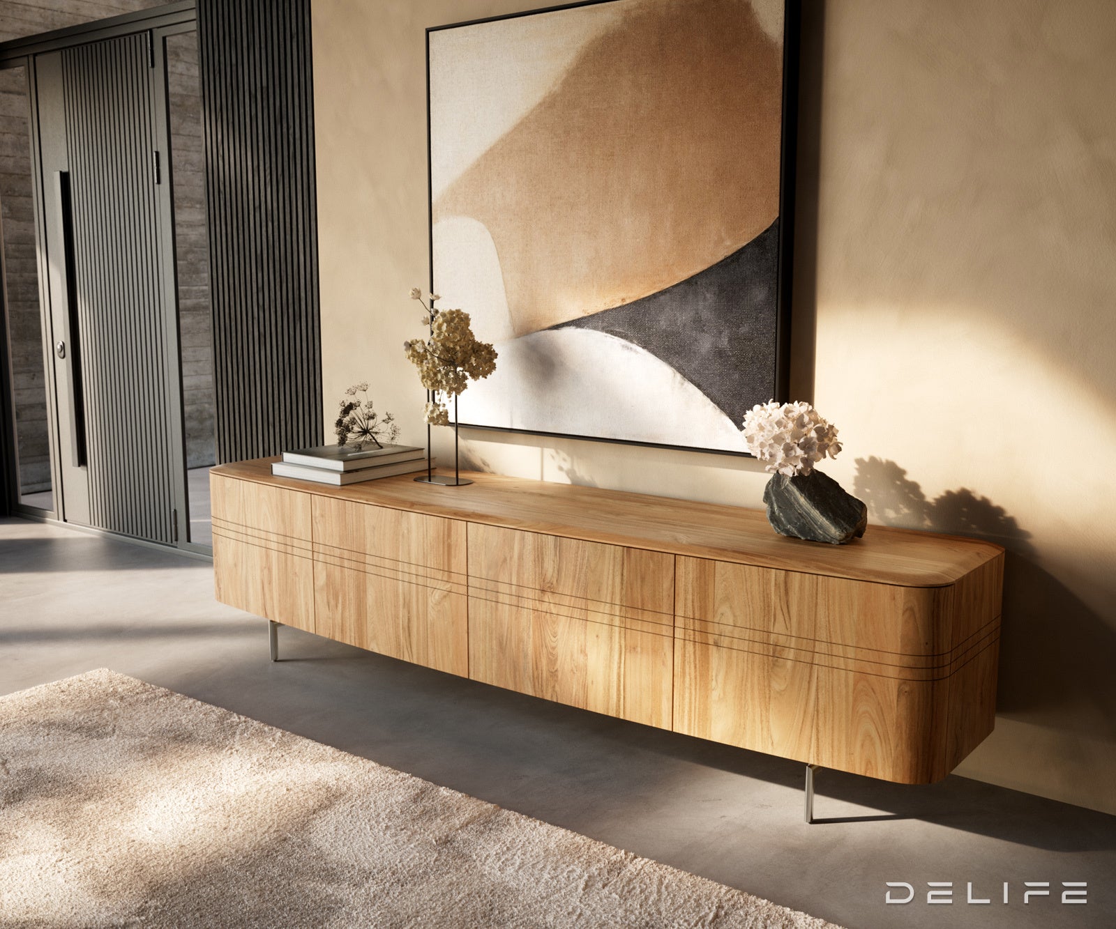 TV omarica Nagaru 220 cm, Material: akacija