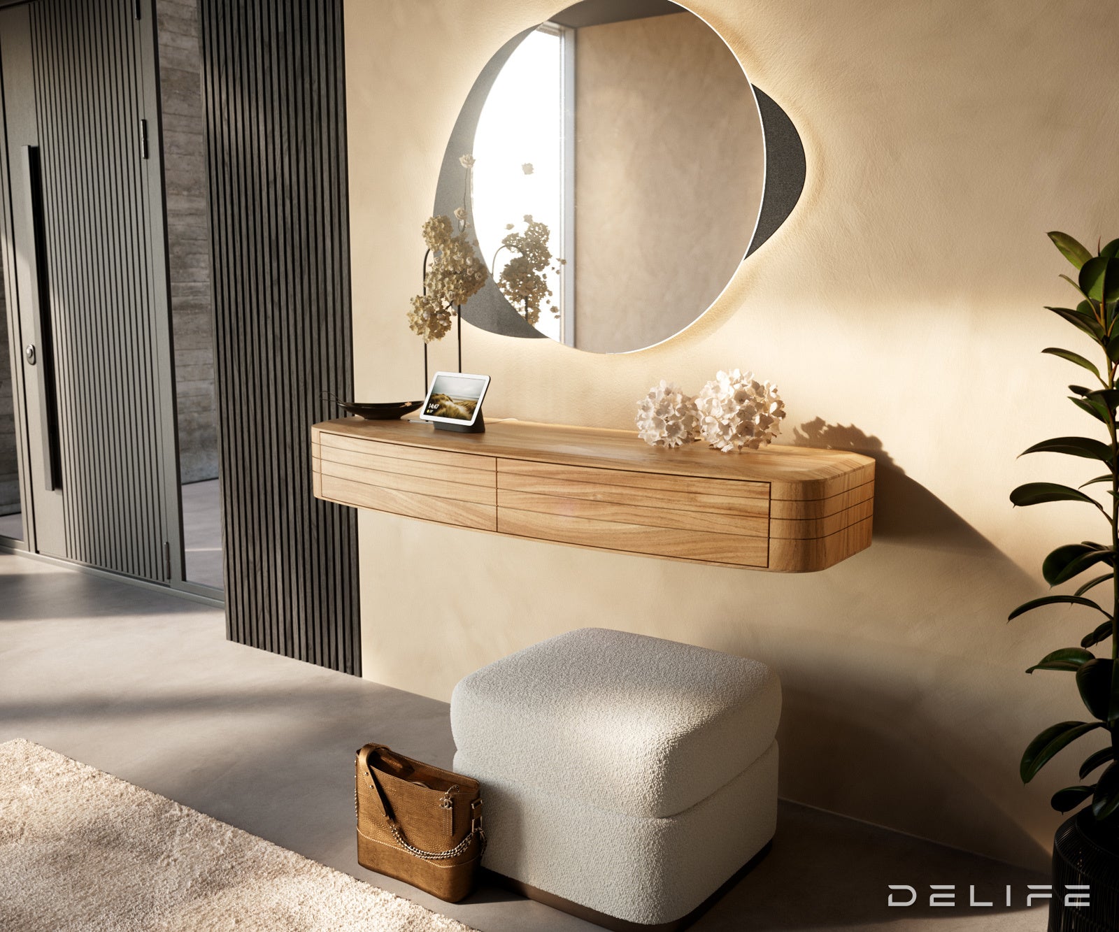 Konzolna mizica Nagaru 125x48cm, Material: Akacija