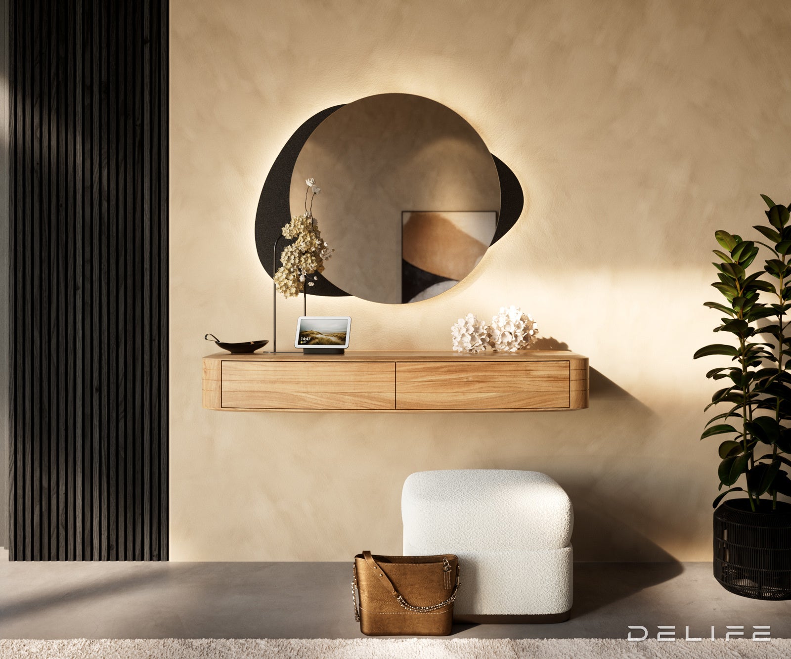 Konzolna mizica Nagaru 125x48cm, Material: Akacija