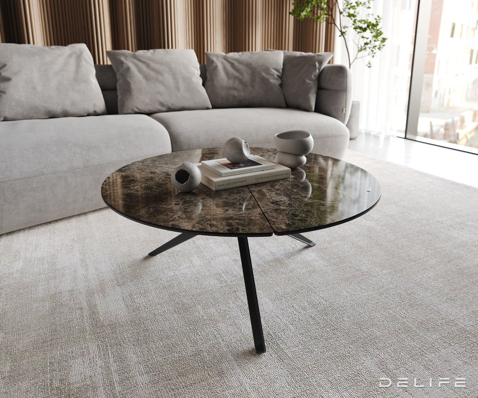 Klubska mizica Delron 90x90cm, Material: Keramika