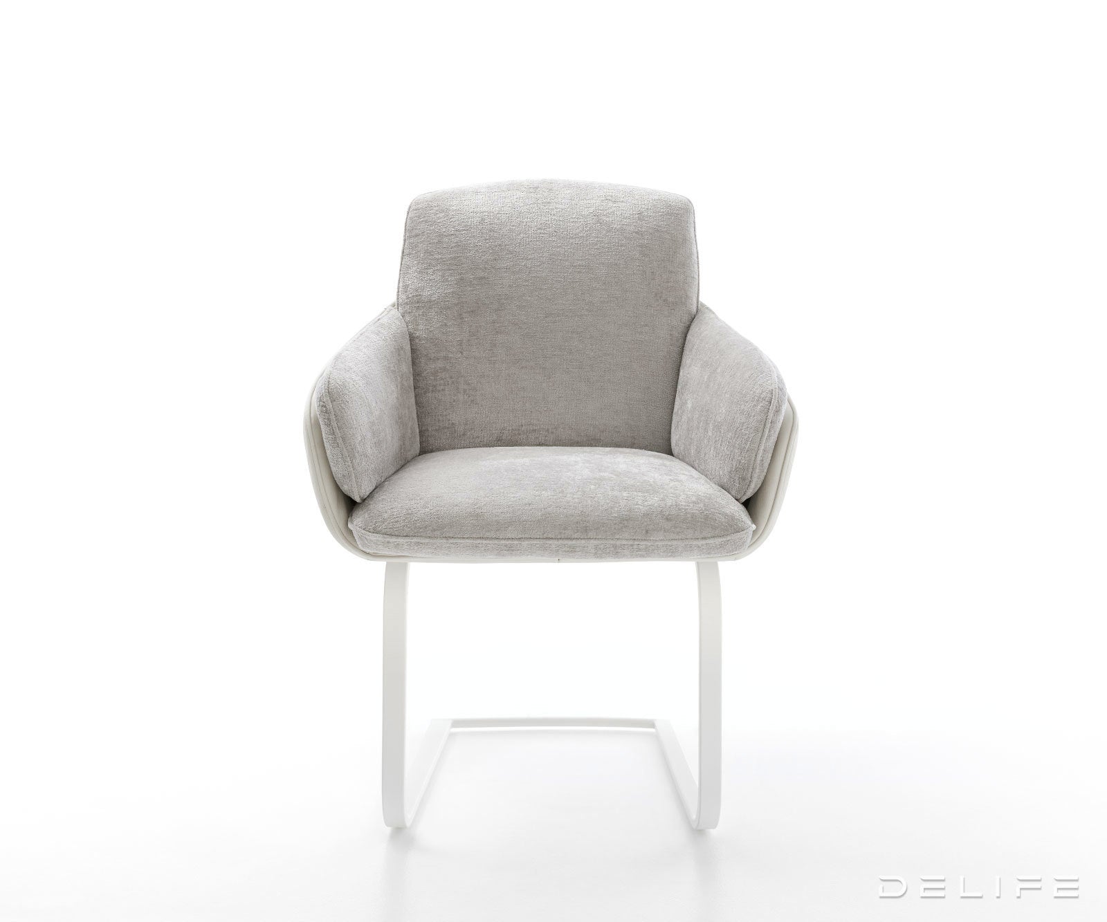 Jedilniški stol Luan, material: chenille/koža