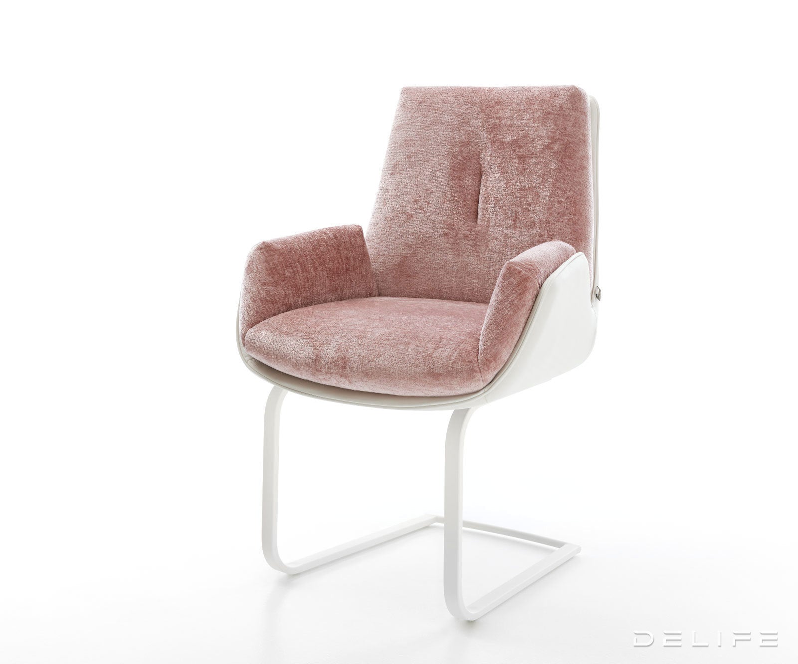 Jedilniški stol Clea, material: chenille/koža