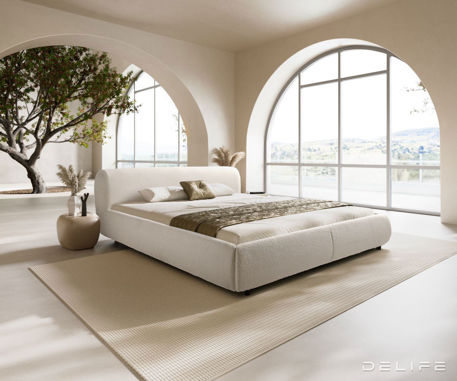 Posteljni okvir Shona, material: Bukle