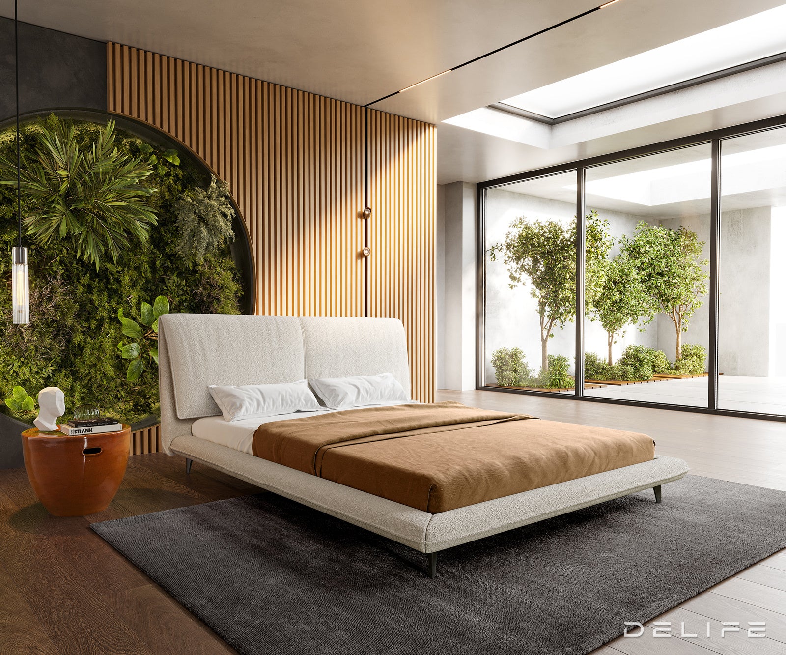 Posteljni okvir Cousino, material: Bukle