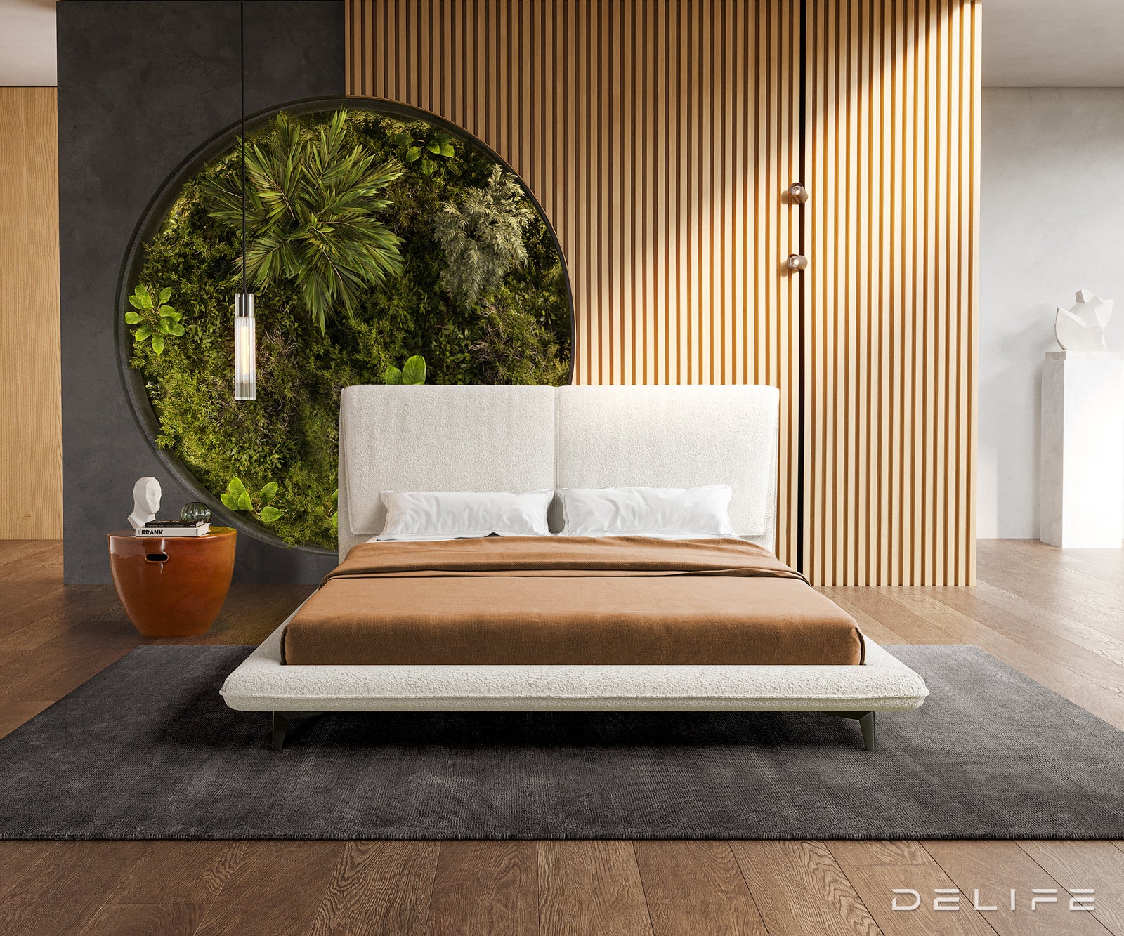 Posteljni okvir Cousino, material: Bukle