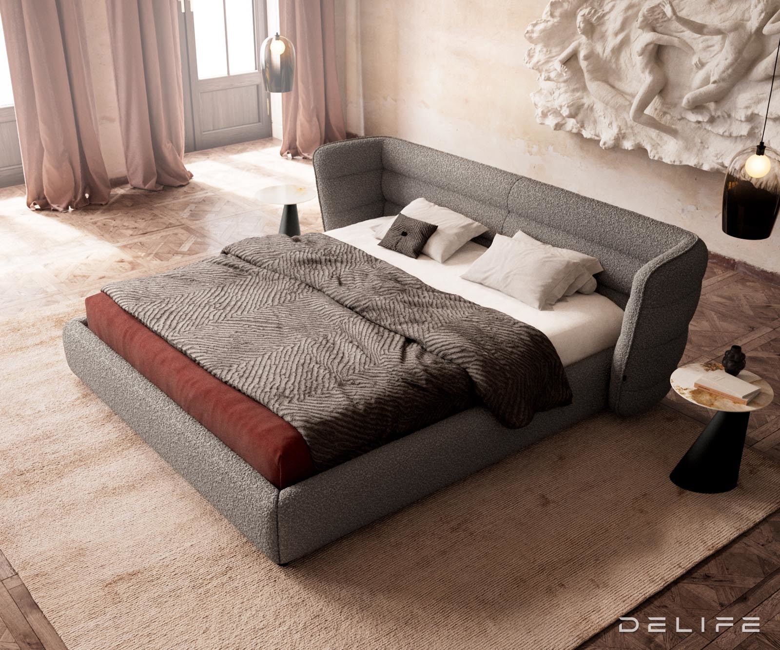 Posteljni okvir Simea, material: Bukle