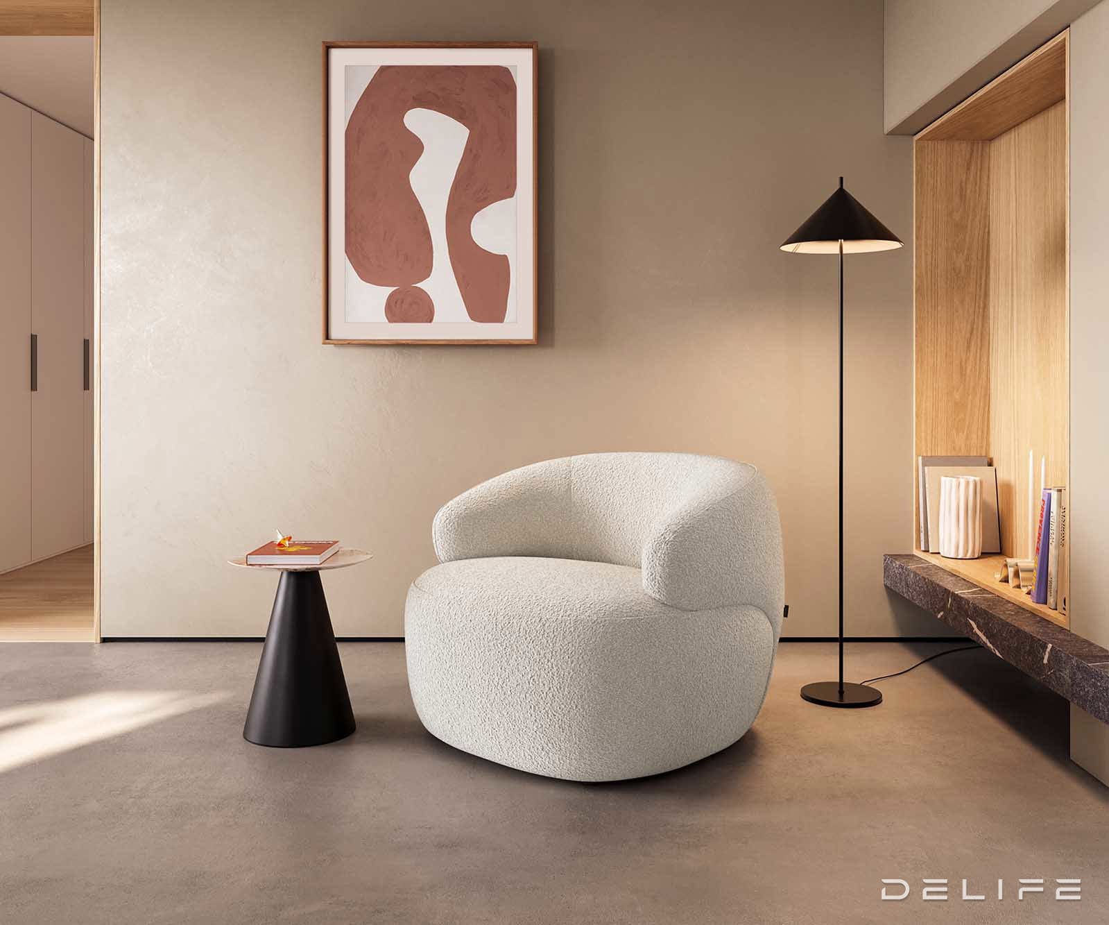 Fotelja Nova 88x88cm, Material: Boucle