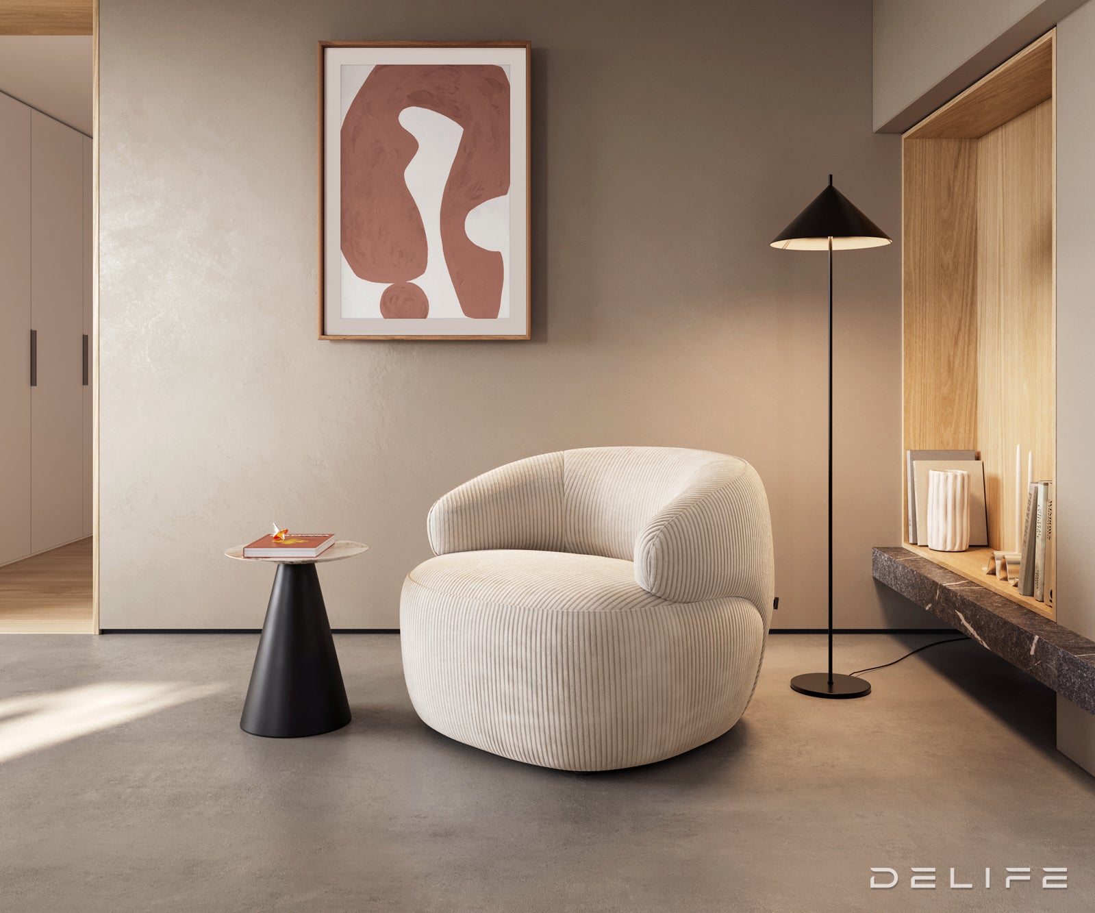 Fotelja Nova 88x88cm, Material: Rebrasta tkanina