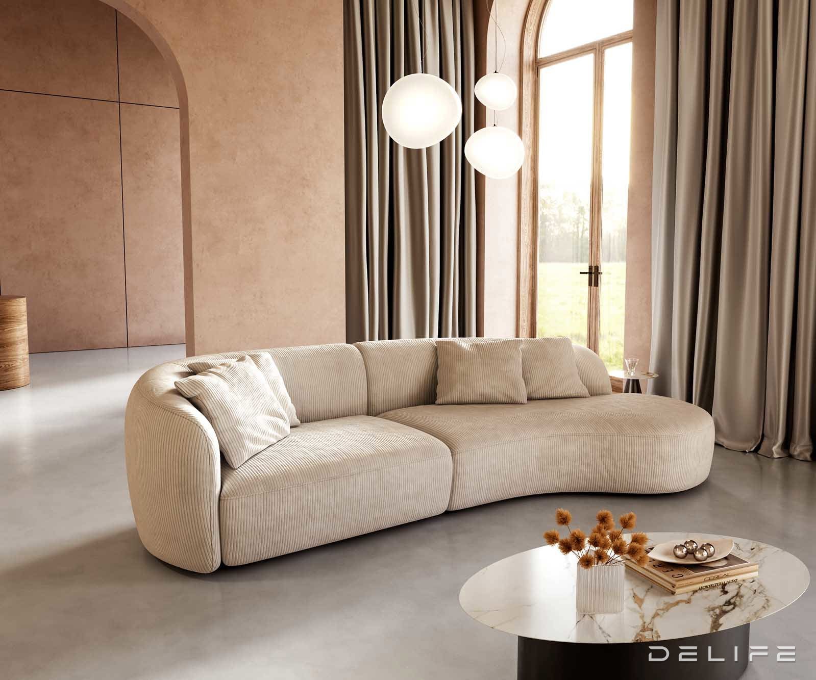 Kavč Mairi 322x155cm, Material: Rebrasta tkanina