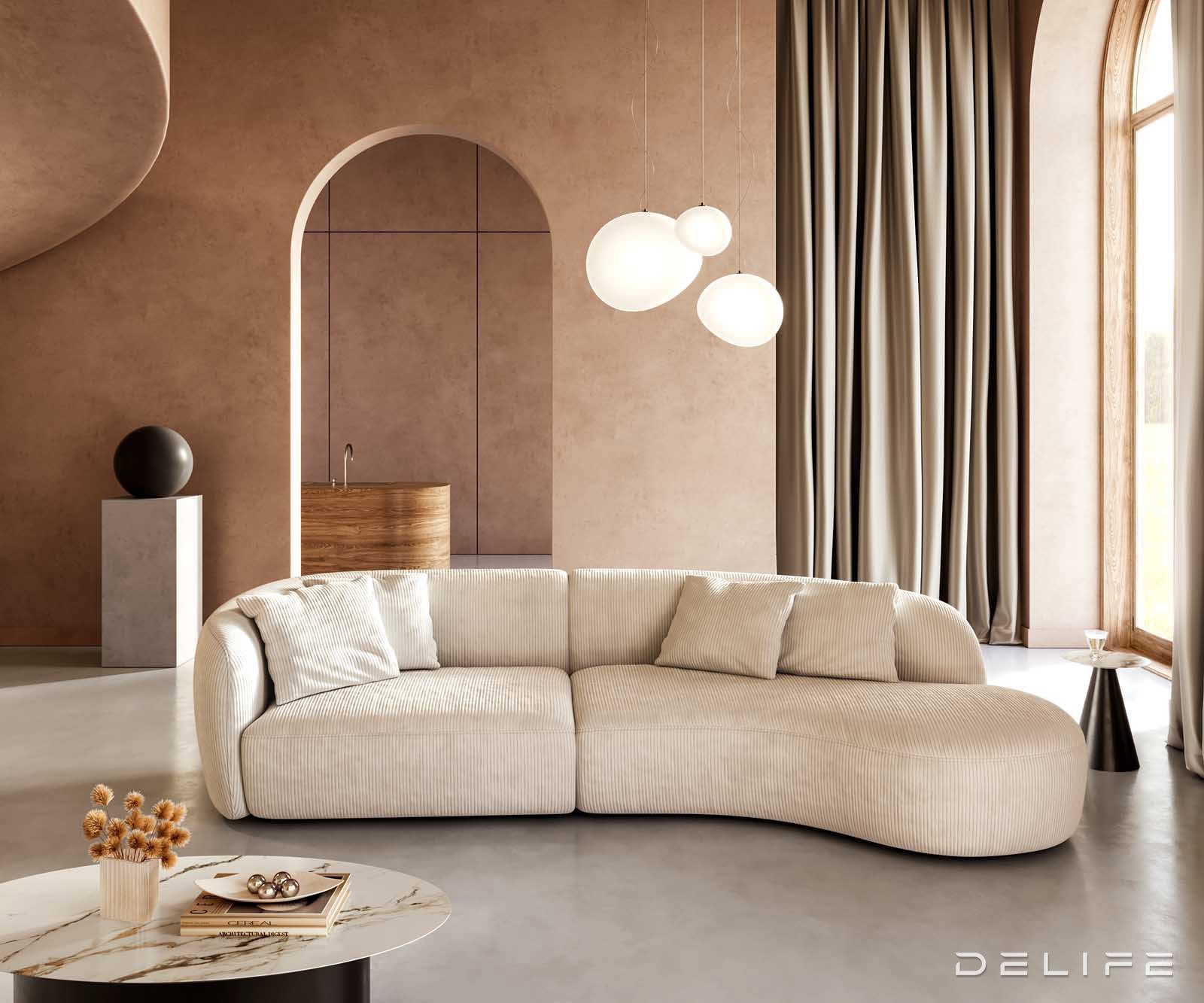 Kavč Mairi 322x155cm, Material: Rebrasta tkanina