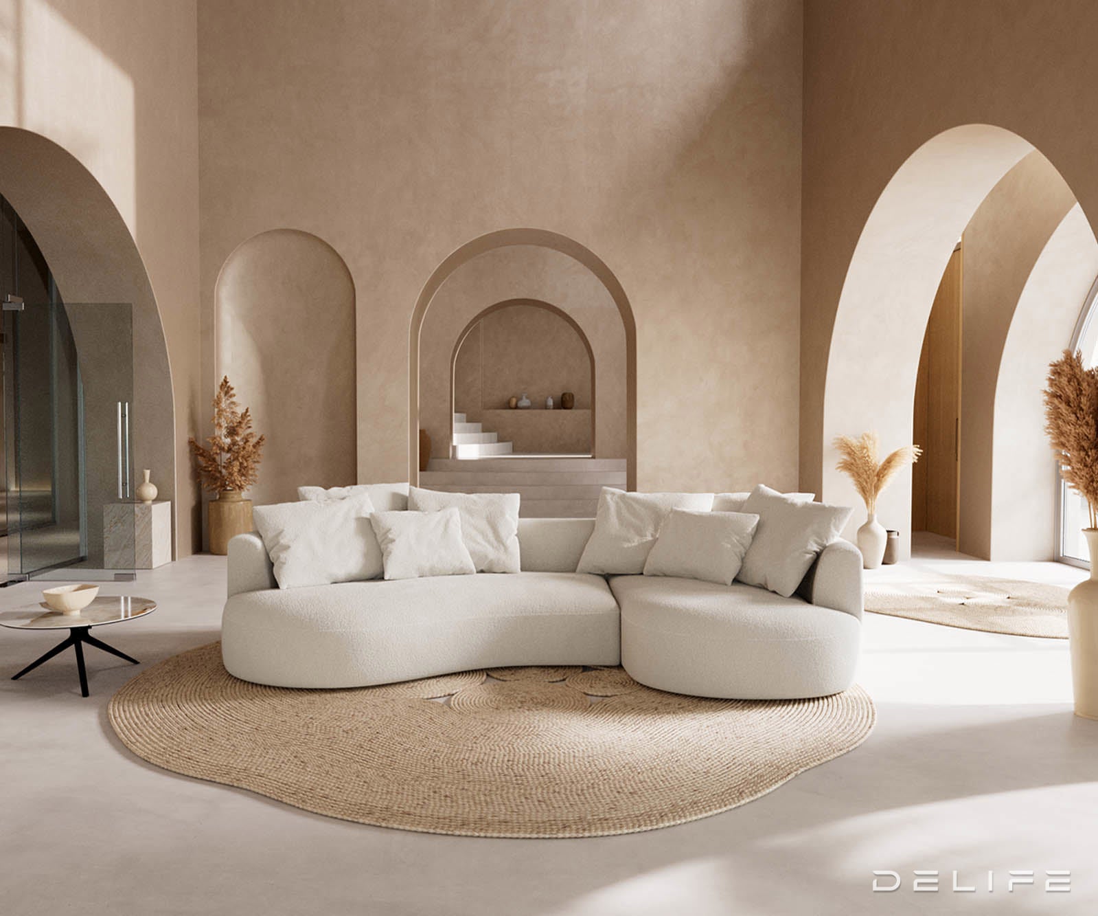 Sedežna garnitura Edina 328x166cm, Material: bukle