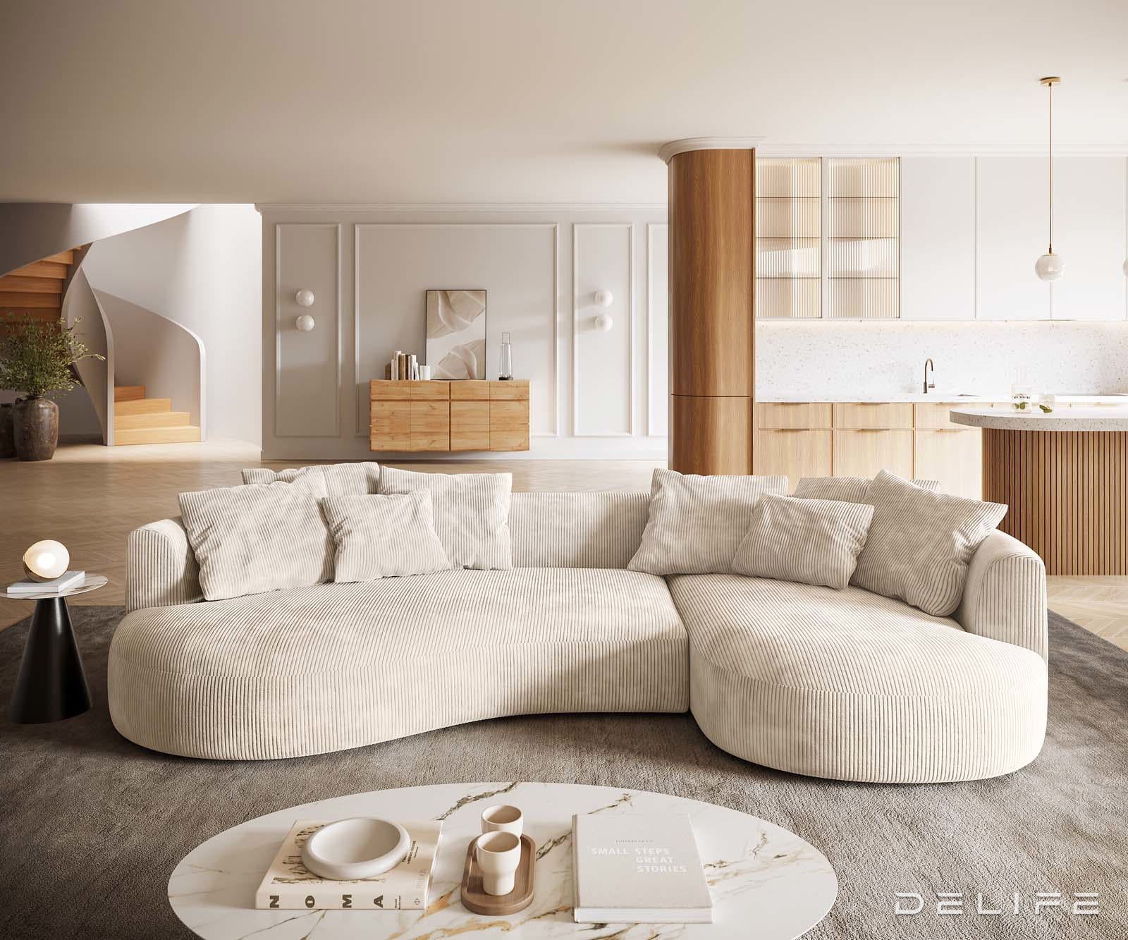 Kavč Edina 328x166cm, Material: Rebrasta tkanina