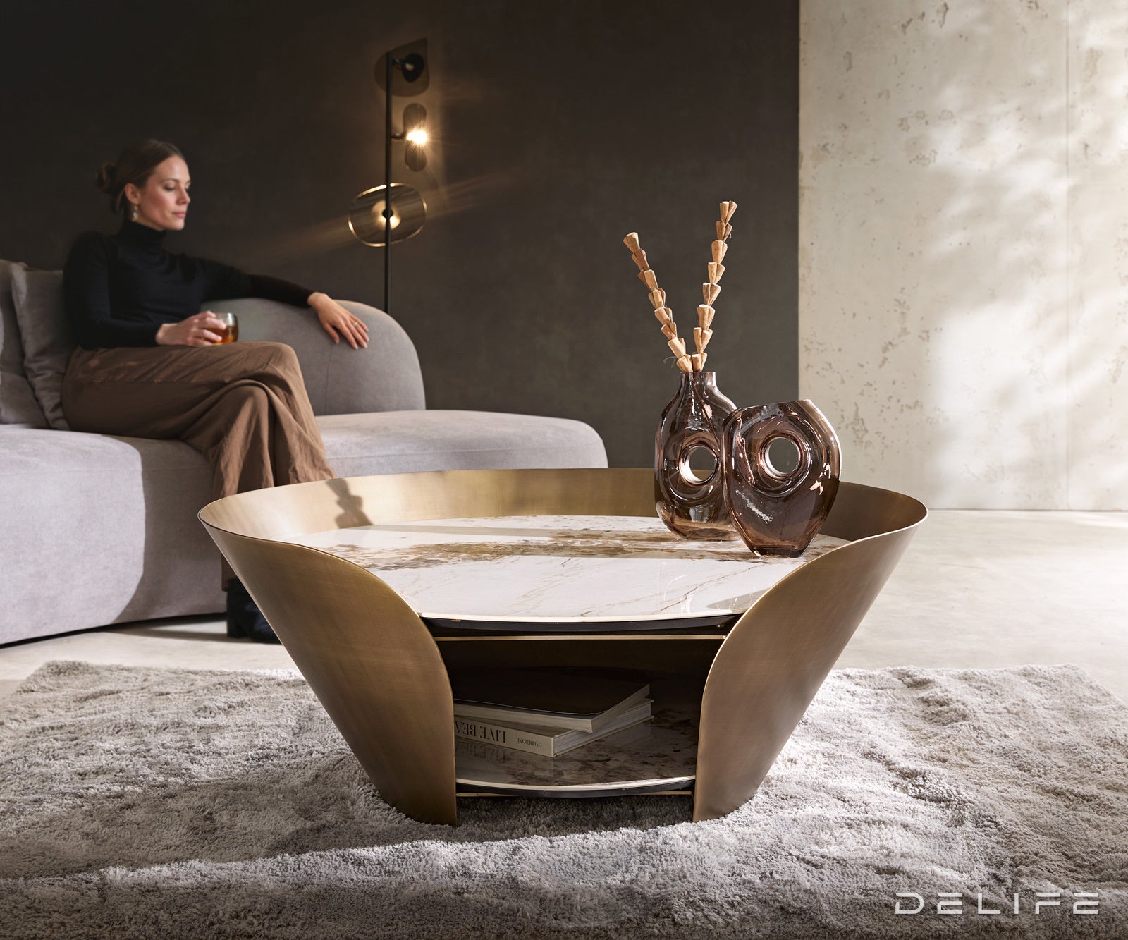 Klubska mizica Skafi 100x40cm, Material: Ceramics Minas Melange