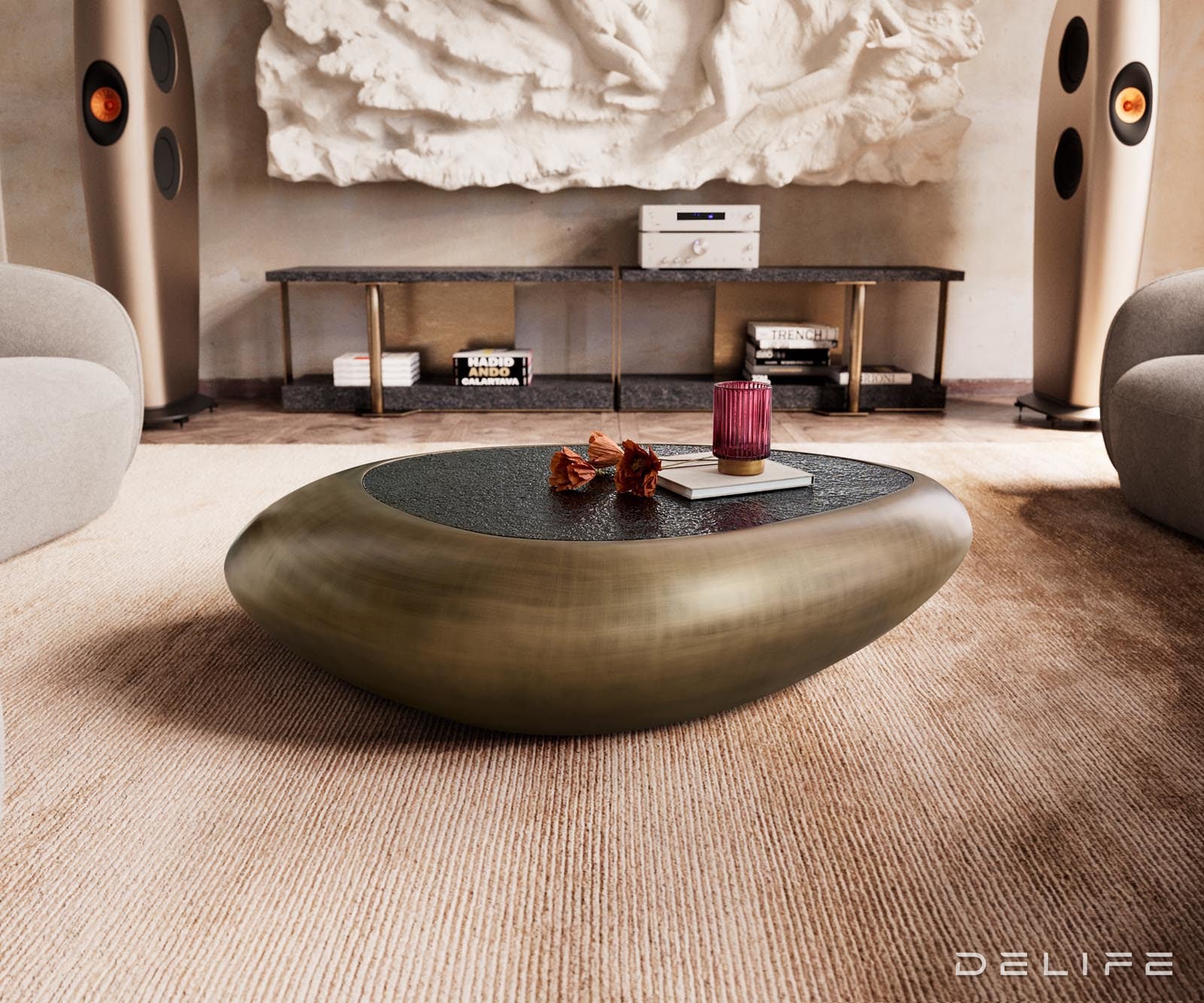 Klubska mizica Sagana 120x80cm, Material: Reliefno steklo