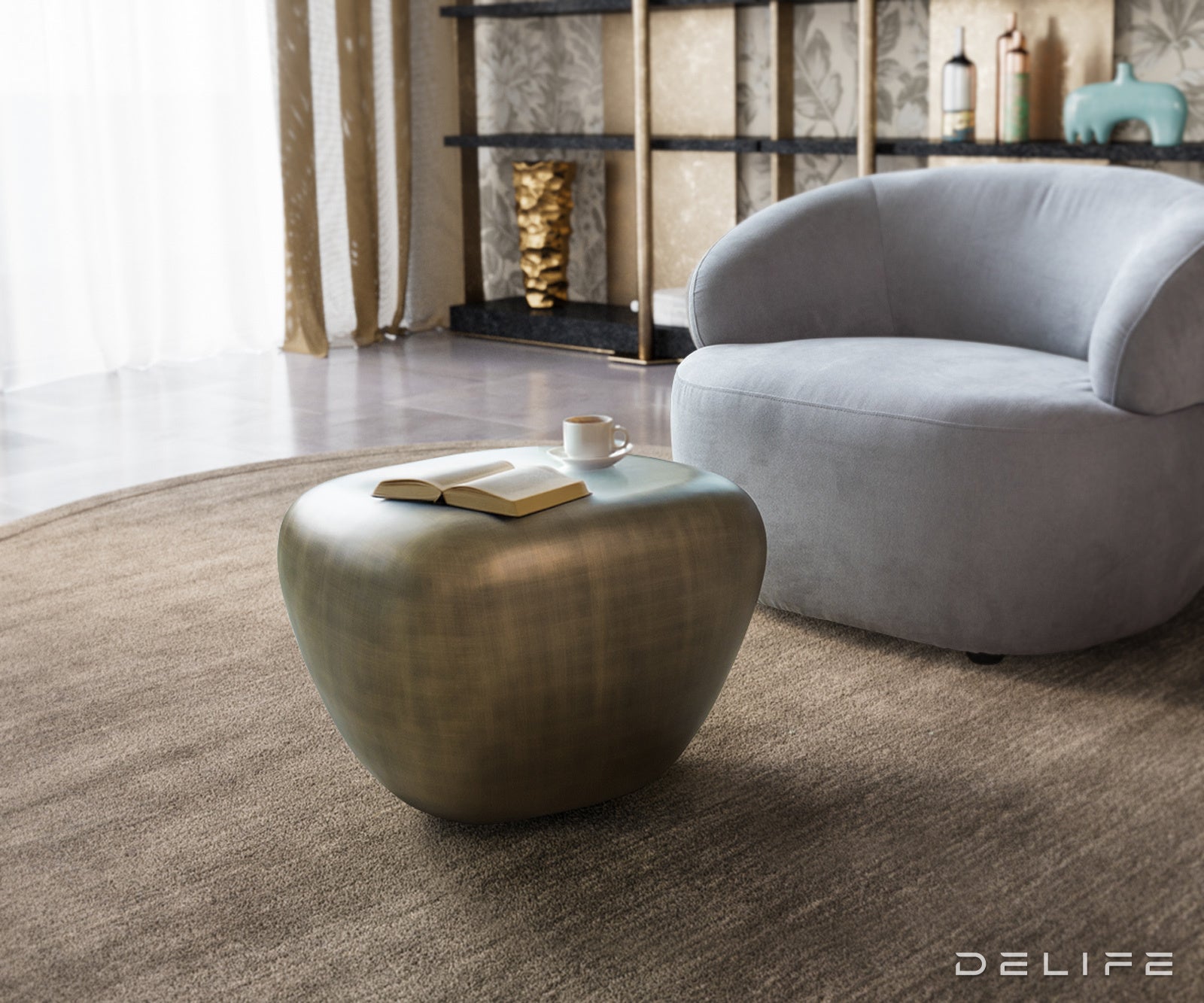 Klub mizica Caramia 56x43cm, Material: Kompozit