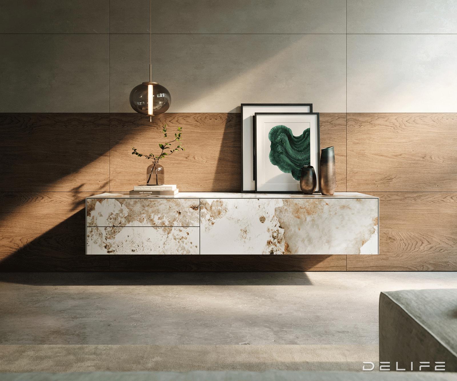 Tv komoda Cuor 180x35cm, Material: keramika Minas Melange