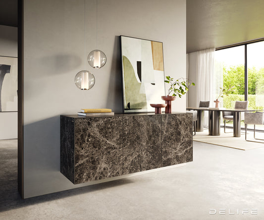 Komoda Cuor 150 × 45 cm, material: keramika Emperador Extra Lucidato