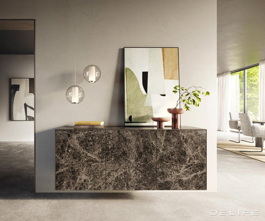 Komoda Cuor 150 × 45 cm, material: keramika Emperador Extra Lucidato