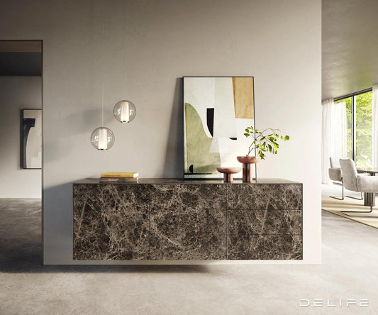 Komoda Cuor 180x45 cm, material: keramika Emperador Extra Lucidato