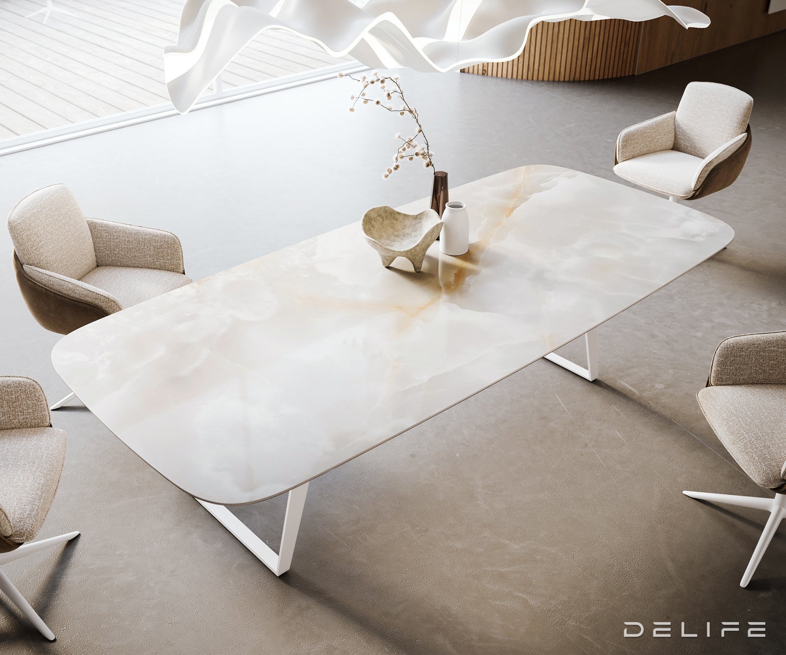 Jedilna miza Edge 270x120 cm, material: keramika na steklu