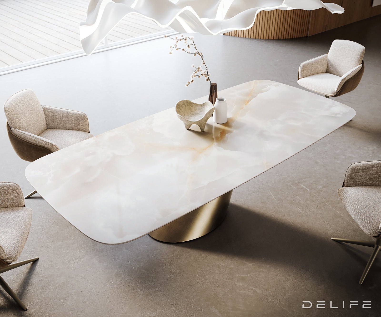 Jedilna miza Edge 270x120 cm, material: keramika na steklu