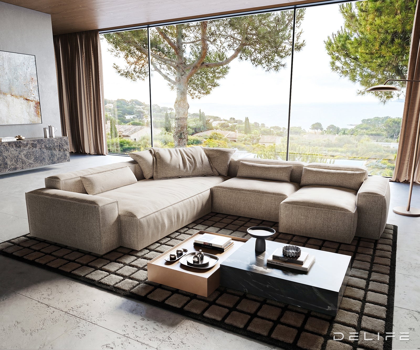 Modularna sedežna garnitura Freestyle 360x290 cm, Material: Tkanina