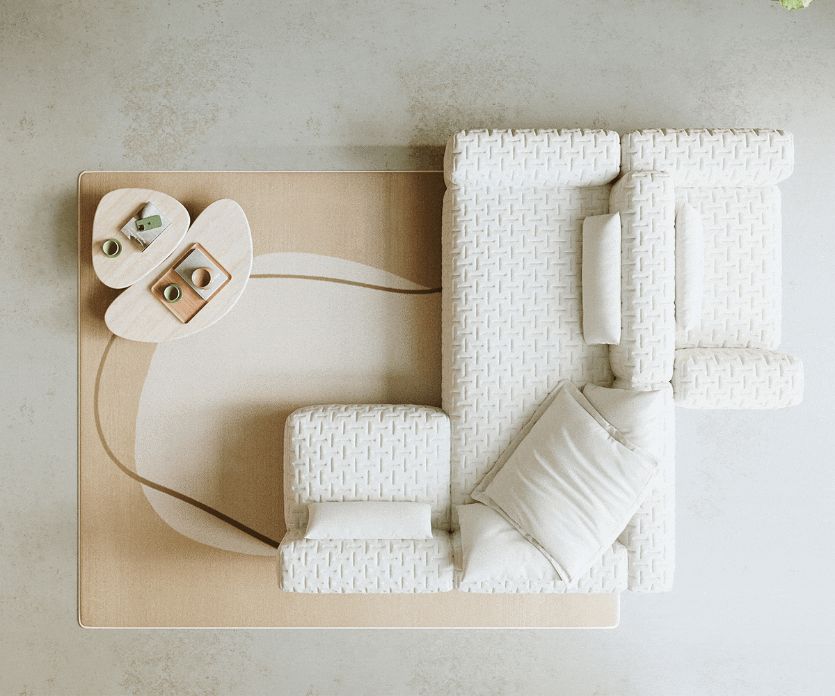 Modularna sedežna garnitura Freestyle 360x290 cm, Material: Bouclé