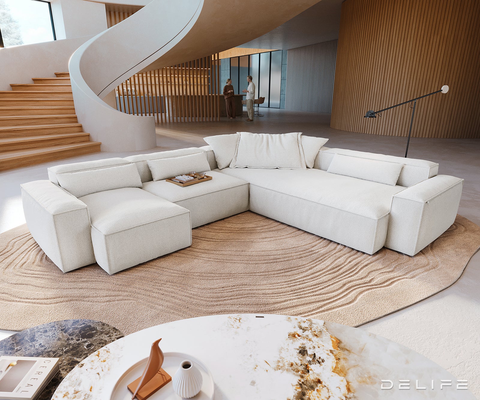 Modularna sedežna garnitura Freestyle 360x290 cm, Material: Bouclé