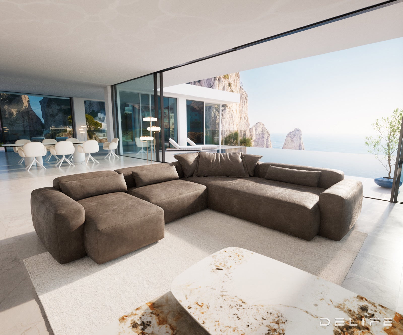 Modularna sedežna garnitura Freestyle 360x290 cm, Material: Mikrofibra