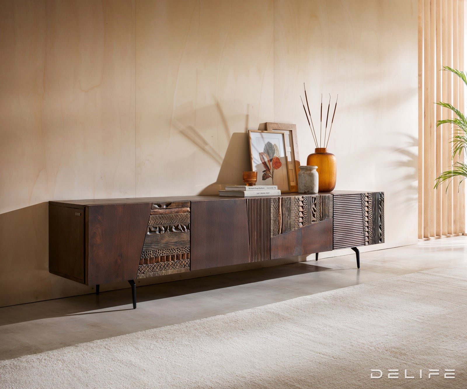 Tv komoda Imara 200x35cm, Material: Mango