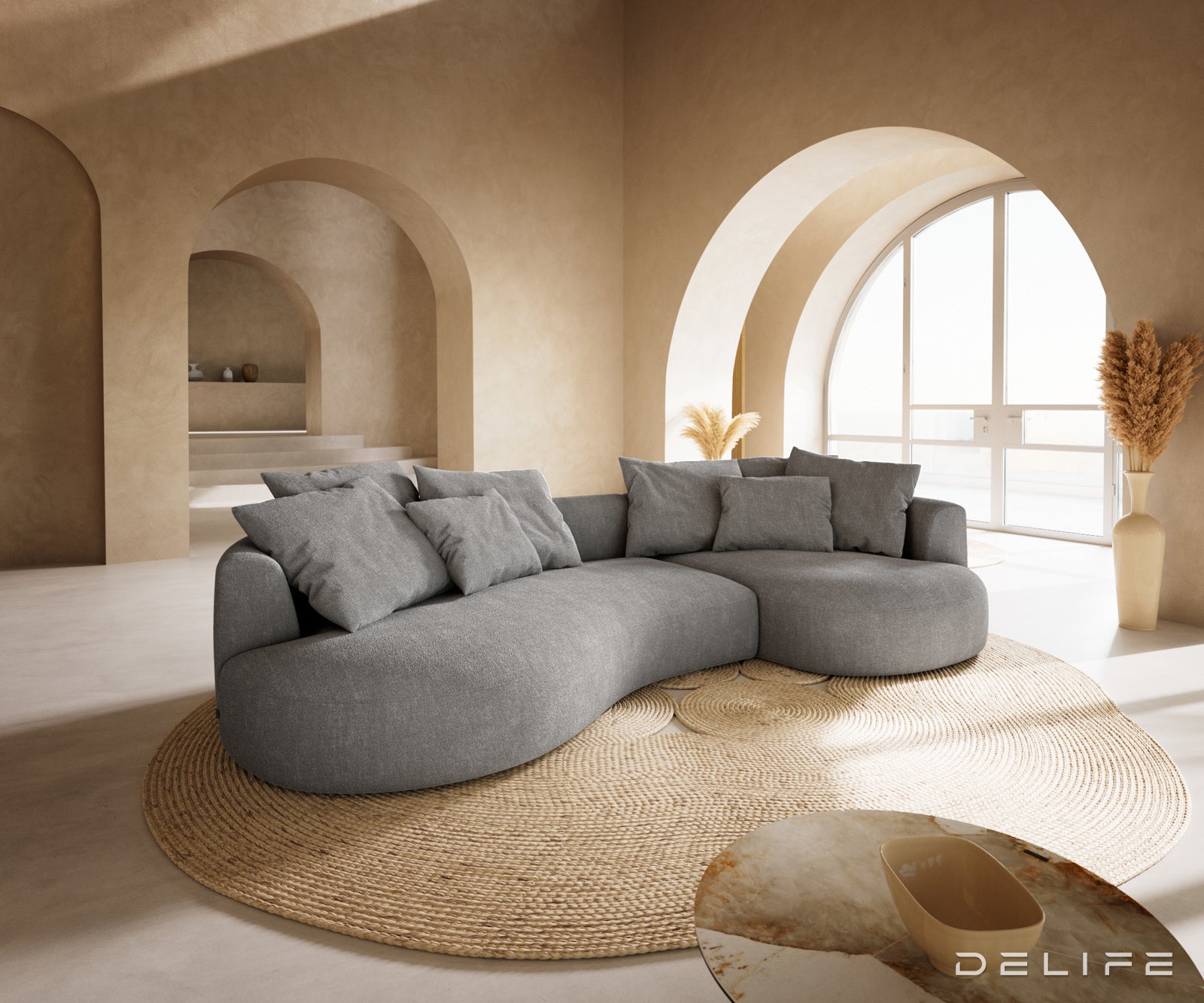 Sedežna garnitura Edina 328x166cm, Material: bukle