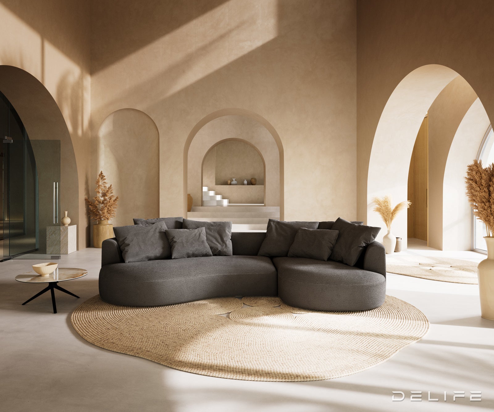 Sedežna garnitura Edina 328x166cm, Material: bukle