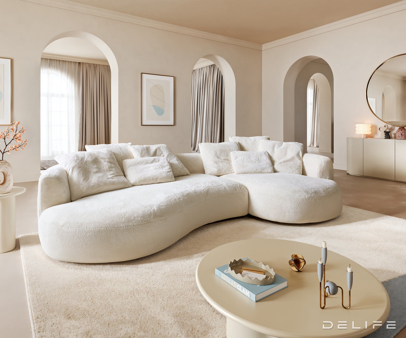 Kavč Edina 328x166cm, Material: Rebrasta tkanina