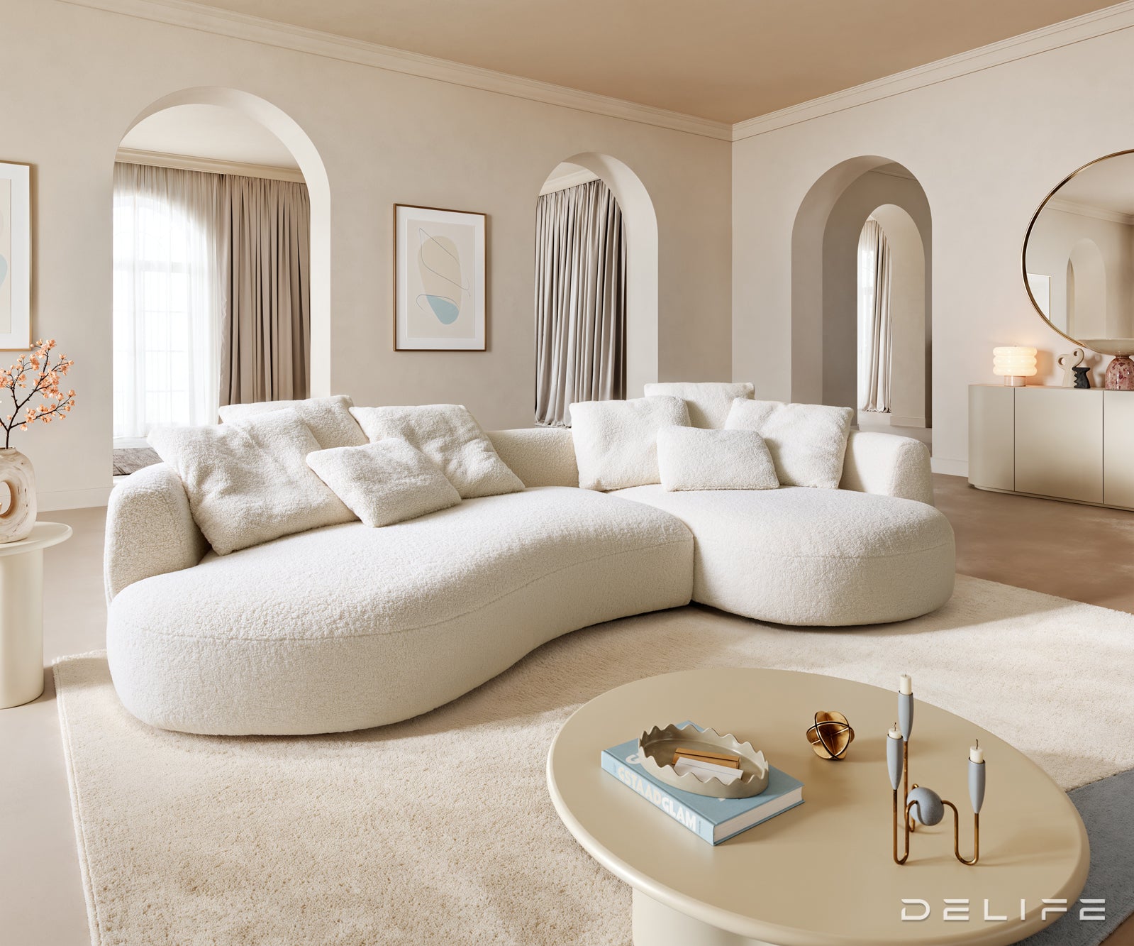 Kavč Edina 328x166cm, Material: Rebrasta tkanina