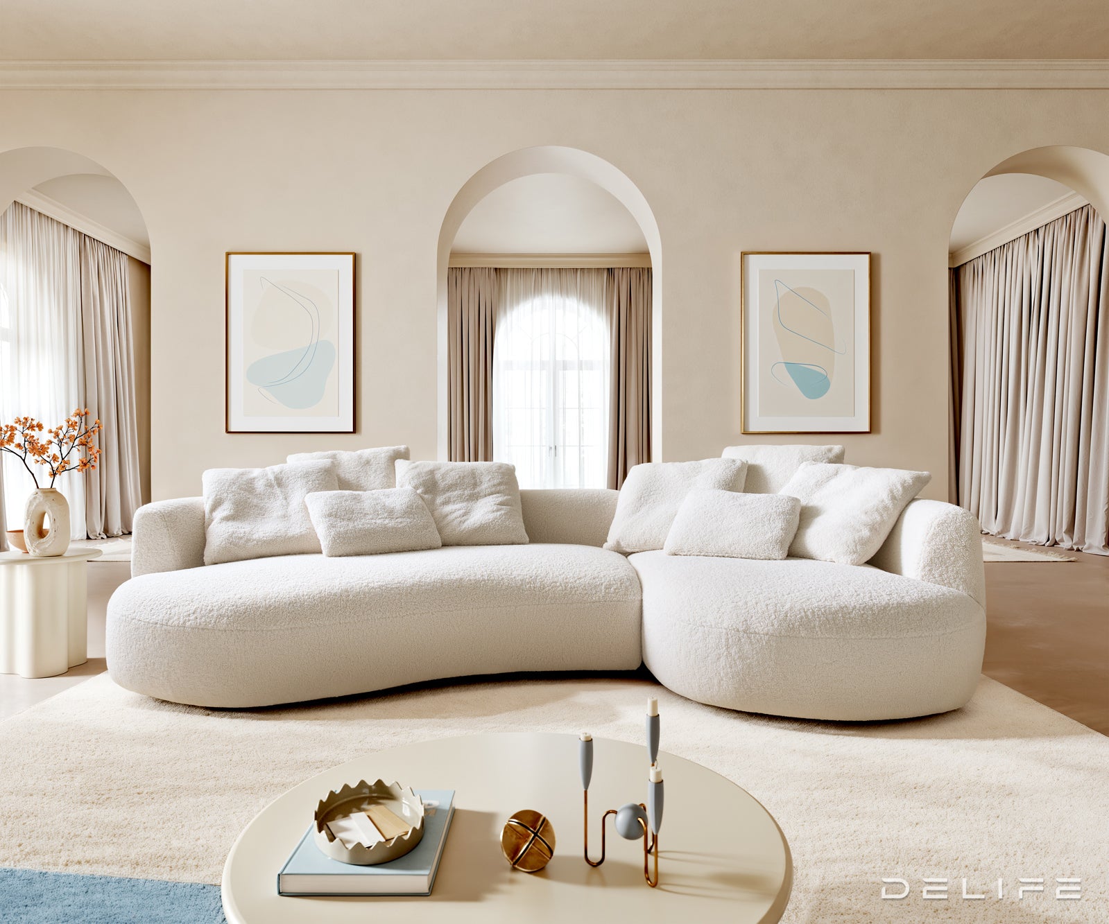 Kavč Edina 328x166cm, Material: Rebrasta tkanina