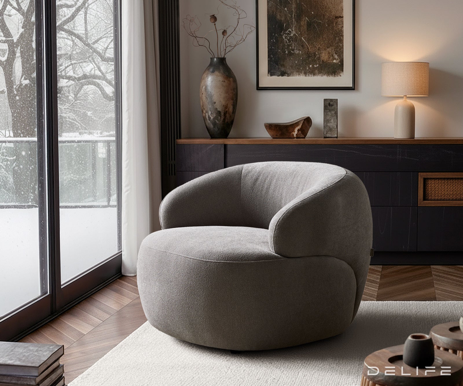 Fotelja Nova 88x88cm, Material: Strukturirana Tkanina