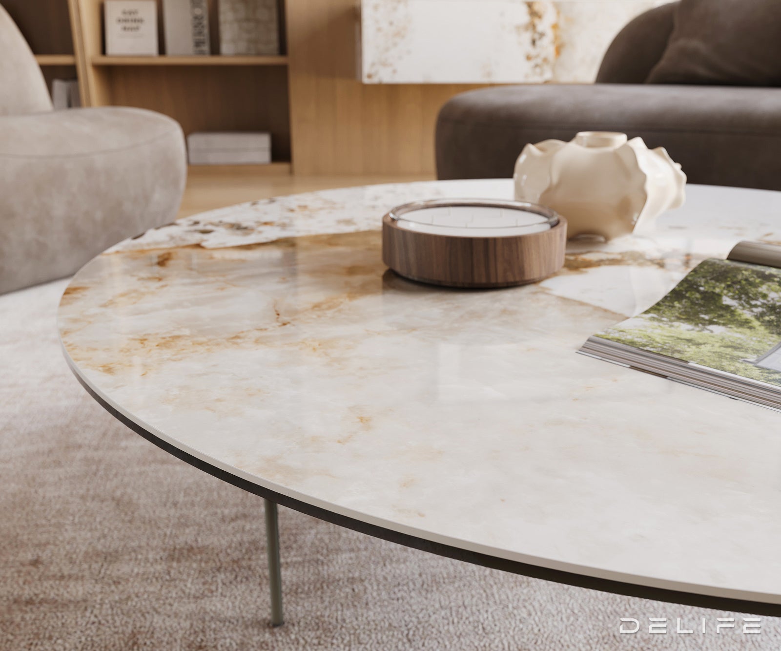 Klub mizica Edge 100x100cm, Material: keramika Minas Melange