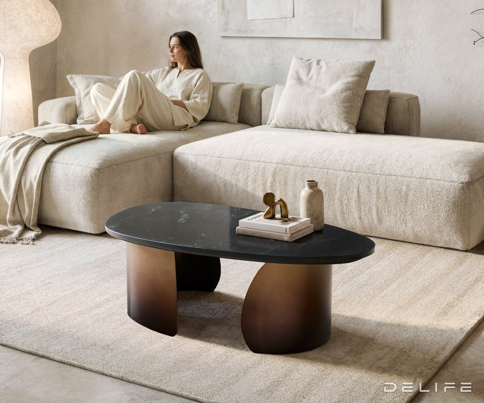 Klubska mizica Marvello 101x50 cm, Material: Marmor