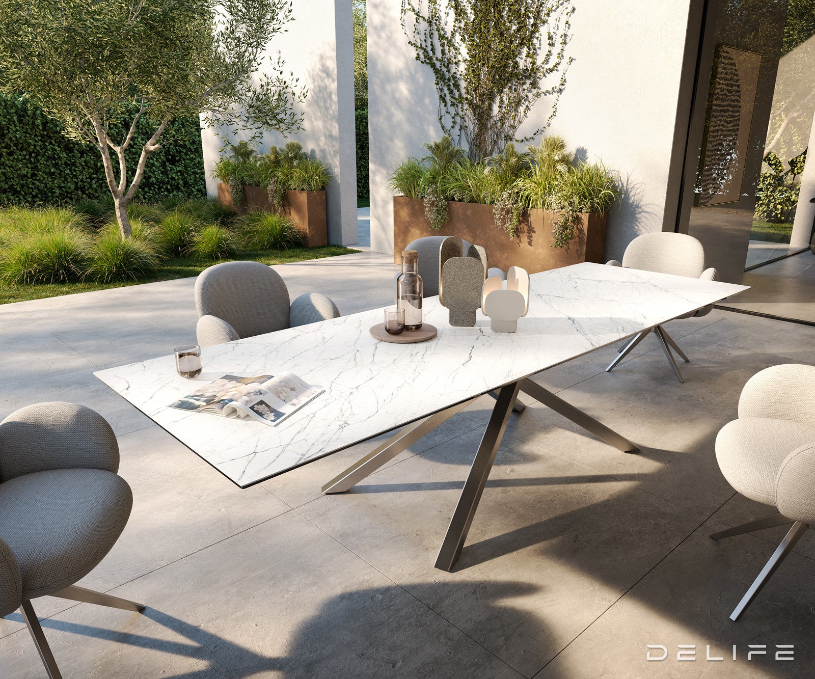 Outdoor miza Edge 300x100cm, Material: keramika Statuarietto