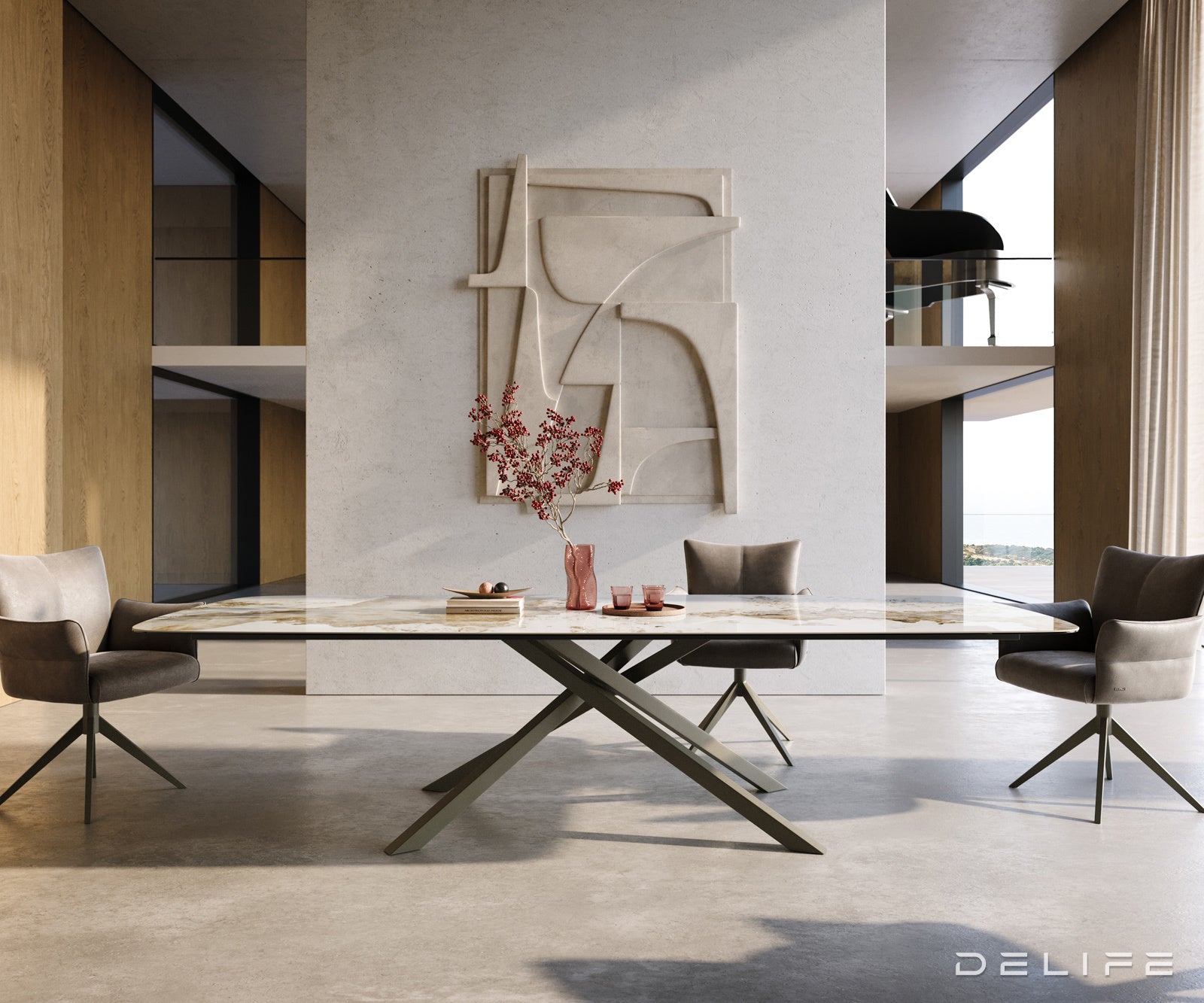 Jedilna miza Edge Boot 300x120 cm, material: keramika Minas Melange