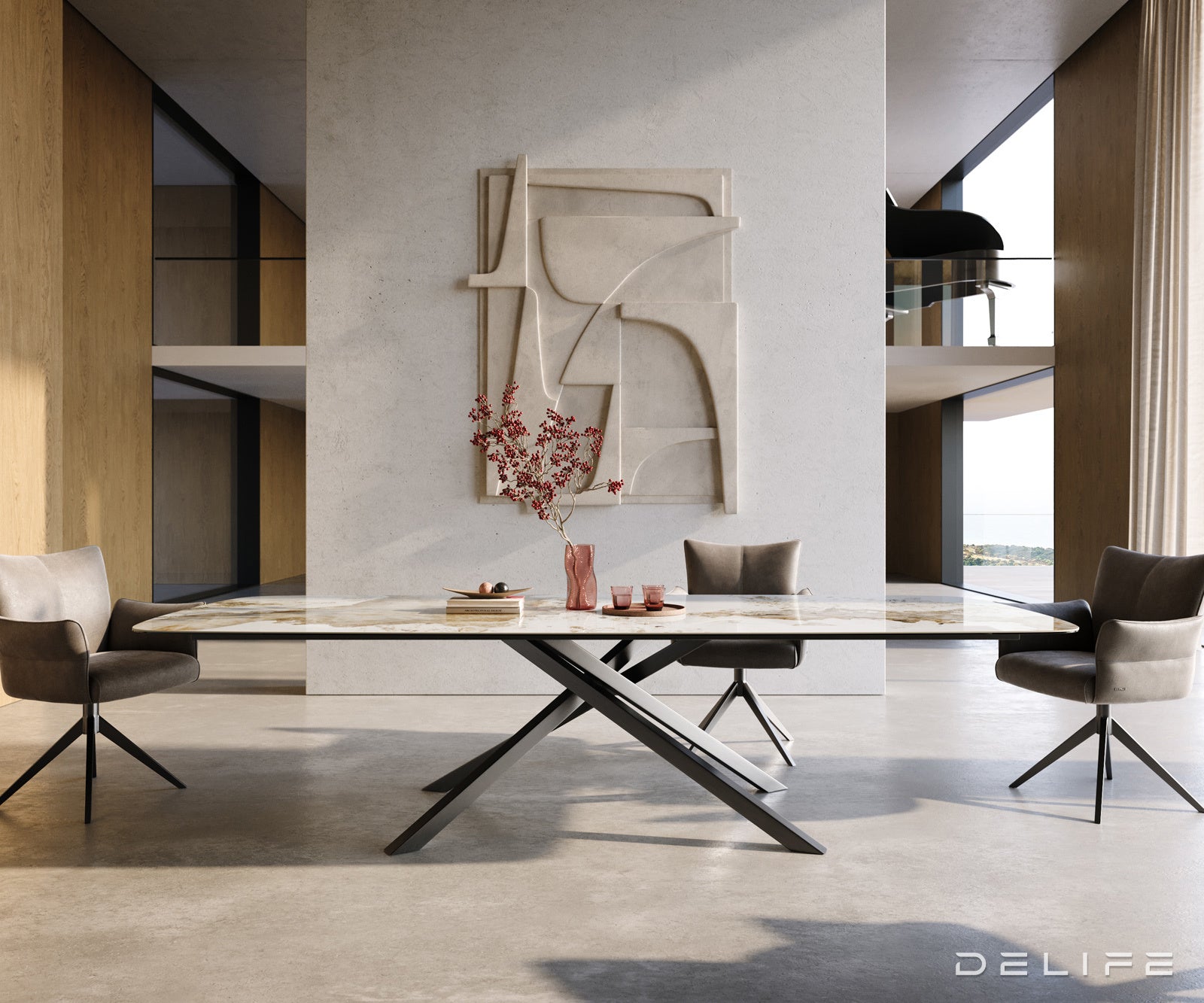 Jedilna miza Edge Boot 300x120 cm, material: keramika Minas Melange