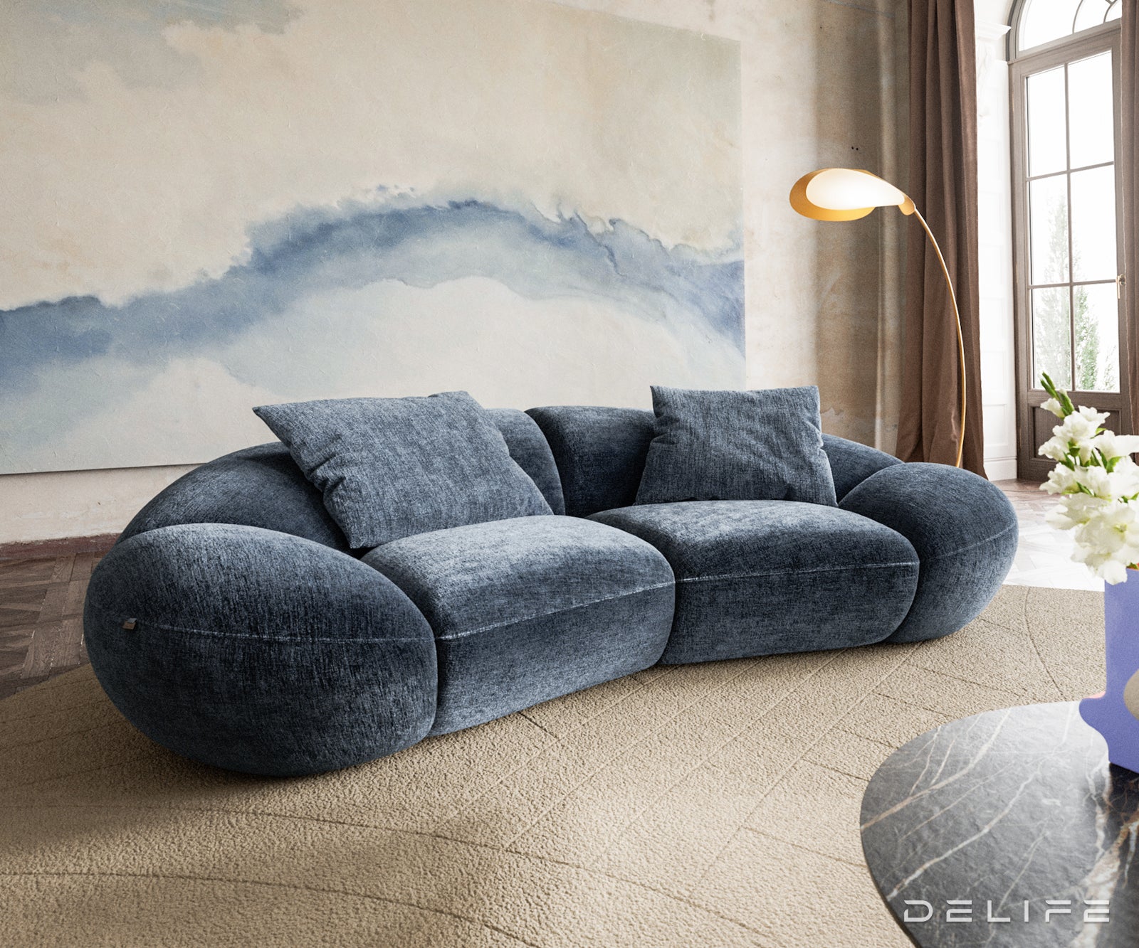 Sofa Lunna 280x170 cm, material: chenille